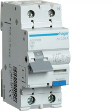 Hager AD910B Áramvédős kismegszakító 1P+N, B-10A, 30mA, 6kA, AC villanyszerelés