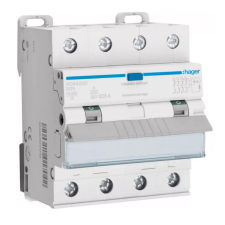 Hager ADX425D Áramvédős kismegszakító 3P+N, B-25A, 30mA, 10kA, A villanyszerelés