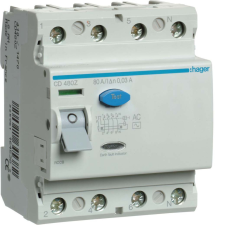 Hager CD480Z FI-relé 4P, 80A, 30mA, AC villanyszerelés