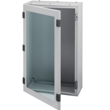 Hager Falra szerelhető fém szekrény, átlátszó ajtóval, 350x300x200, IP65, szerelőlap nélkül, Orion plus (Hager FL155A) villanyszerelés