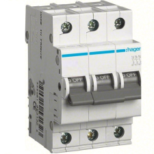 Hager Kismegszakító 3P,10A, C karakterisztika, 4,5 kA (Hager MY310) villanyszerelés