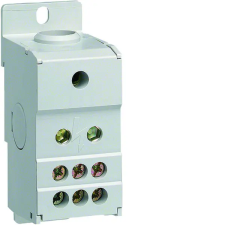 Hager KJ02C Szigetelt elosztó blokk, 1P, 160A, 1x50/70mm2 + 6x16mm2 villanyszerelés