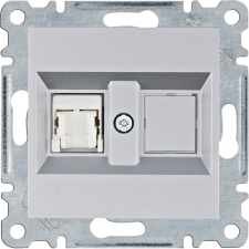 Hager Lumina WL2152 Informatikai csatlakozóaljzat 1xRJ45, Cat6 UTP ezüst burkolattal, keret nélkül villanyszerelés