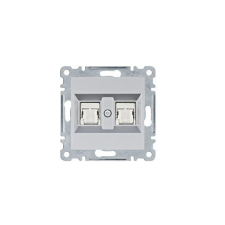 Hager WL2142 Dupla számítógépaljzat RJ45, cat.5e, FTP - ezüst villanyszerelés
