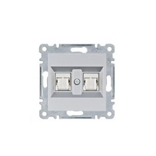 Hager WL2162 Dupla számítógépaljzat RJ45, cat.6e, UTP - ezüst villanyszerelés