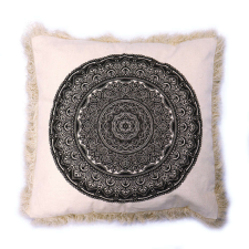 Hagyományos Mandala Párnahuzat - 60x60cm - fekete lakástextília