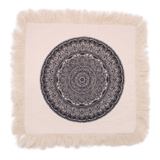  Hagyományos Mandala Párnahuzat - 60x60cm - fekete lakástextília