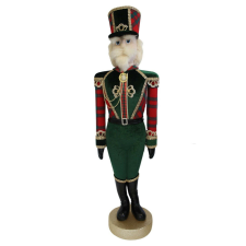  Hagyományos zöld-piros Diótörő 105cm karácsonyi dekoráció