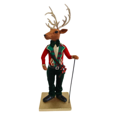  Hagyományos zöld-piros karácsonyi szarvas 77cm karácsonyi dekoráció