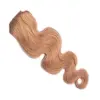 HairExtensionShop Csatos Hullámos Emberi Póthaj Középszőke Színben 40cm Body Wave (Szín #14)