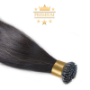 HairExtensionShop Prémium I-TIP Póthaj Natúrfekete Mikrogyűrűs Hajhosszabbításhoz 70cm (Szín #1b)