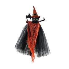 Halloween dekoráció, fekete macska bárddal, ajtódísz. dekoráció