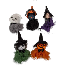  Halloween figura akasztós textil 15cm dekorációs kellék