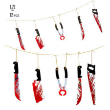  Halloween girland- véres eszközök 1,7m party kellék