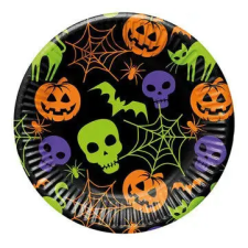  Halloween Happy papírtányér 8 db-os 23 cm FSC party kellék