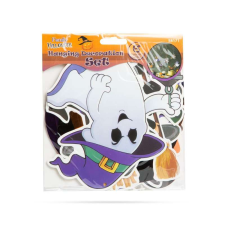 Halloween-i dekoráció szett - 6 féle motívum - csillogó spirál akasztóval dekoráció