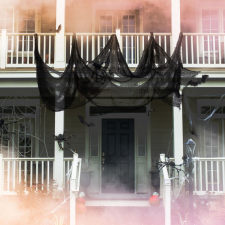 [] Halloween-i fekete géz függöny - poliészter - 76 x 210 cm (58144) szúnyogháló