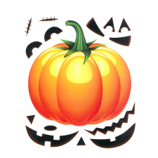 Halloween-i matrica szett - tök - 15 részes dekoráció