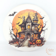  Halloween kastély - fa tábla dekorációs kellék