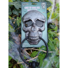 Halloween koponya formájú Világító hangot adó ajtócsengő ANTIK EZÜST dekoráció