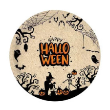  Halloween mintás natúr tányér 23 cm-es 10 db/cs party kellék