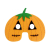 Halloween Pumpkin, Tök filc maszk 19 cm