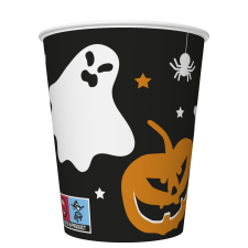 Halloween Scary Black papír pohár 8 db-os 250 ml party kellék