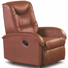 Halmar JEFF TV fotel, dönthető háttámlával és lábtartóval, barna eco bőr HM0630 bútor