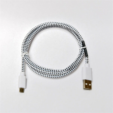 Hama 00020075 micro USB - USB A 1m fehér szövet adatkábel kábel és adapter