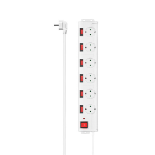 Hama 00223159 6 aljzat 1,4m fehér kapcsolós elosztó kábel és adapter