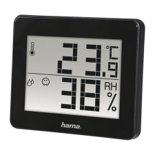 Hama 186361 TH-130 fekete hő- páratartalom mérő asztali óra