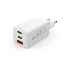 Hama 2x USB-C, 1x USB-A hálózati töltő 65W fehér (00201996) (00201996) mobiltelefon kellék
