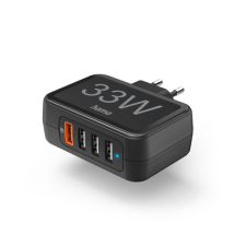 Hama 4xUSB PD/QC 33W univerzális hálózati töltő fekete (201629) (hama201629) mobiltelefon kellék