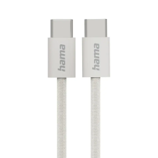 Hama Adatkábel szövet USB-C/USB-C 1m bézs kábel és adapter