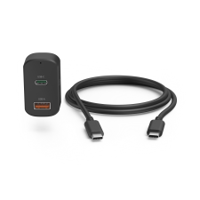 Hama FIC E3 USB-A / USB-C Autós töltő + USB-C Kábel - Fekete (65W) mobiltelefon kellék