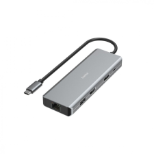 Hama FIC USB 3.1 TYPE-C,9IN1 DOKK. ADAPTER(4xUSB3.1, 2xHDMI, LAN, USB-C, PD) Grey laptop kellék