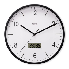 Hama Lanzarote Falióra, halk járású, fekete, 35 cm falióra