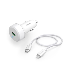 Hama PD, 20W autós töltő 1m-es USB-C - Lightning kábellel (201611) (hama201611) mobiltelefon kellék