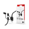 Hama USB-A - micro USB / Type-C / Lightning adat- és töltőkábel 1,5 m-es        vezetékkel - HAMA 3in1 USB-Cable - fekete (201536)