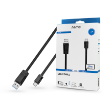 Hama USB-A - Type-C adat- és töltőkábel 3 m-es vezetékkel - HAMA USB-A - USB-C  Cable - fekete (200653) kábel és adapter