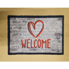 hamat Lábtörlő, "WELCOME" szürke,-piros, 40x60cm lakástextília