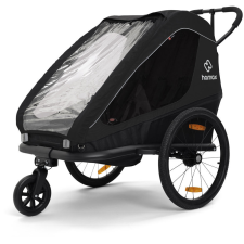 HAMAX Traveller kétüléses, hátsó, vázzal + babakocsi szett, Black babakocsi