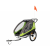 HAMAX TRAVELLER - kétüléses kocsi kerékpárhoz, karral + babakocsi szett, zöld/szürke