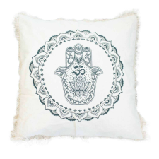 Hamsa Mandala Párnahuzat - 60x60cm - zöld lakástextília