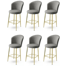 Hanah Home Alte Grey and Gold bárszék szett, 6 db, szürke, 6 db bútor