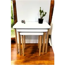  Hanah Home Behelyezhető asztal (3 darabos) Fehér Peka0015-S - Fehér bútor