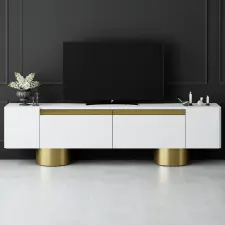  Hanah Home Bohem TV állvány, fehér, arany bútor
