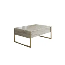  Hanah Home Coffee Table Travertine Gold Luxe - Travertine, Gold bútor