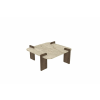  Hanah Home Coffee Table Travertine Walnut Afrolli - Travertine, Walnut