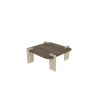  Hanah Home Coffee Table Walnut Travertine Afrolli - Walnut, Travertine